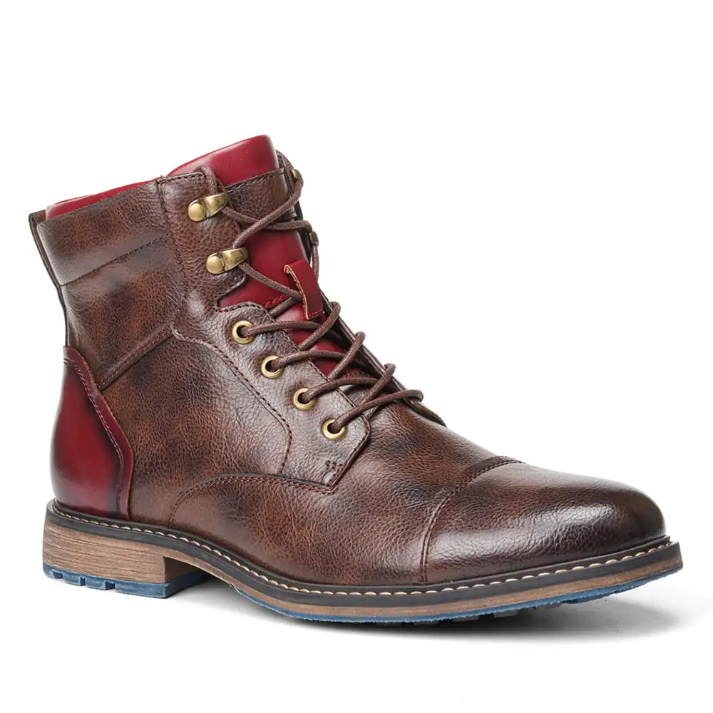Men's High Top Leather Martin Boots - Fashion Tooling