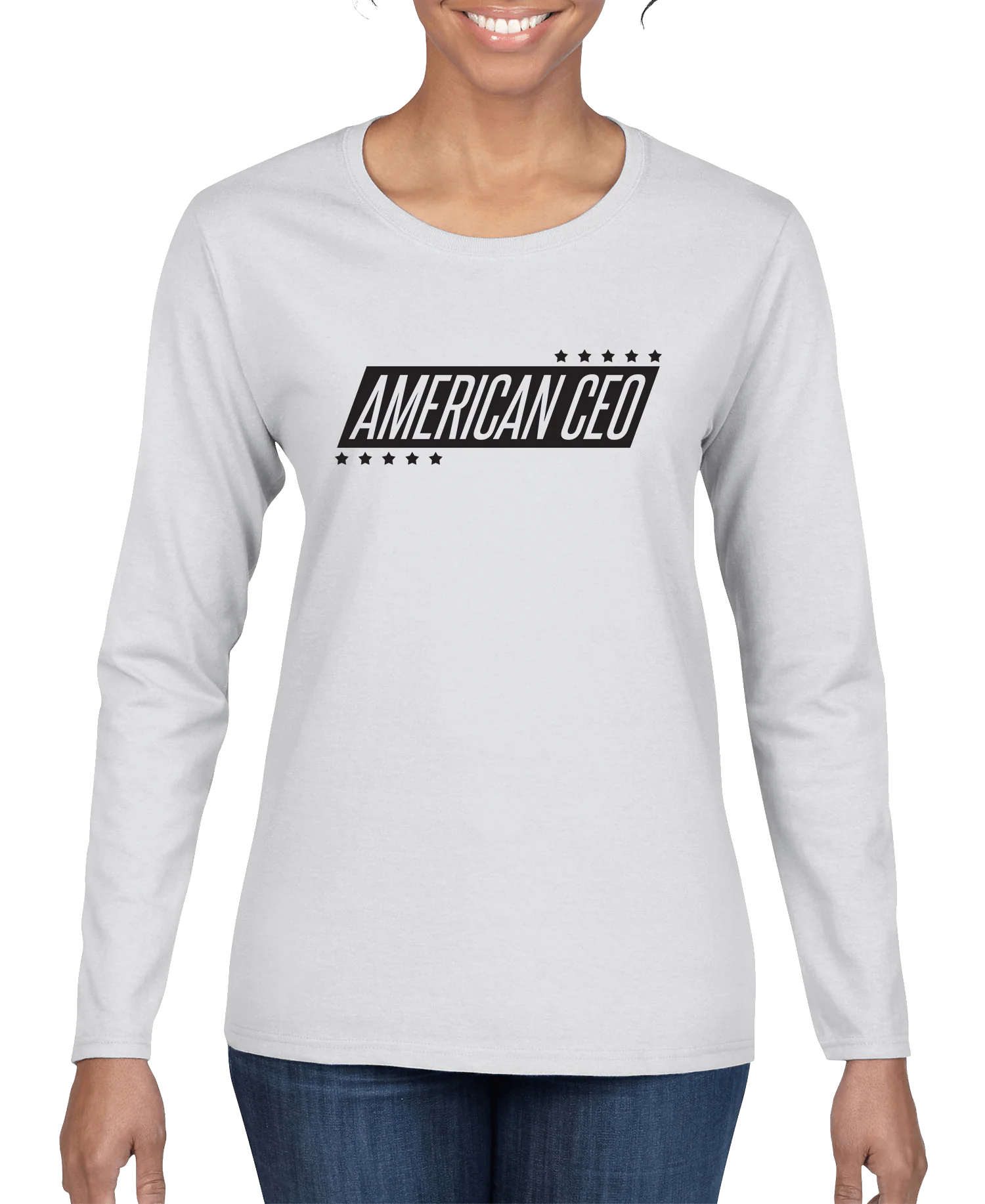 10 Stars American CEO Women's Long Sleeve Shirt