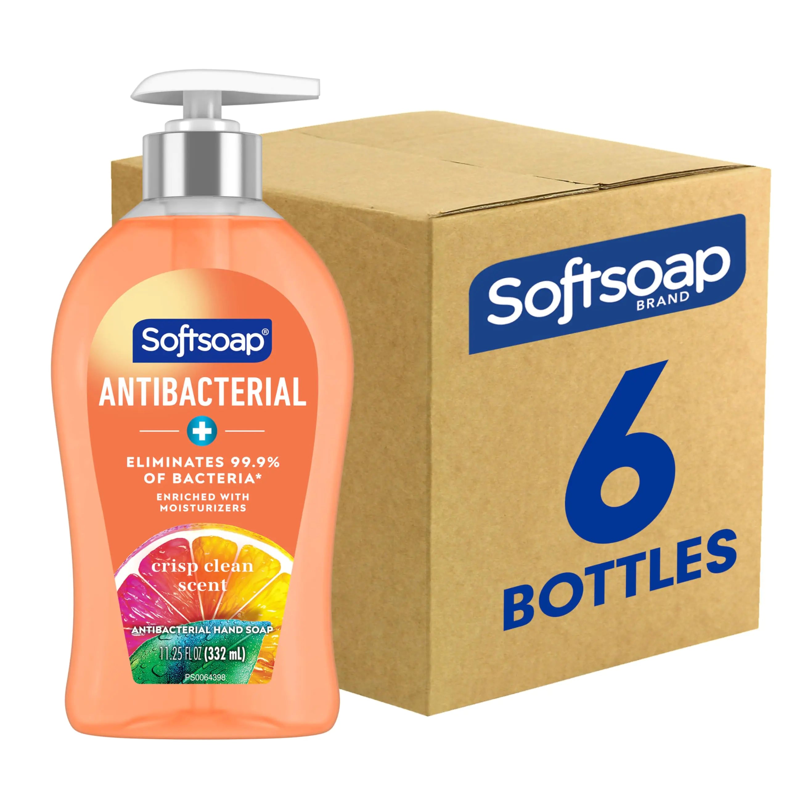 Softsoap Antibacterial Liquid Hand Soap Pump Crisp Clean 332 Ml 6 Count