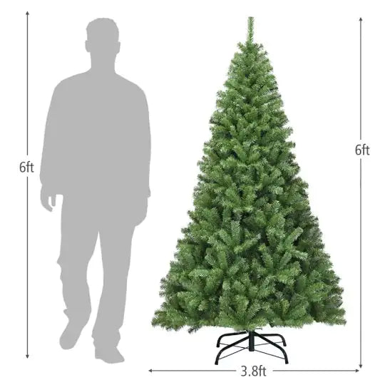 1 Pc 6 7.5 9 Feet Premium Artificial Hinged PVC Christmas Tree With Metal Stand Eye Catching Design Unlit Tree