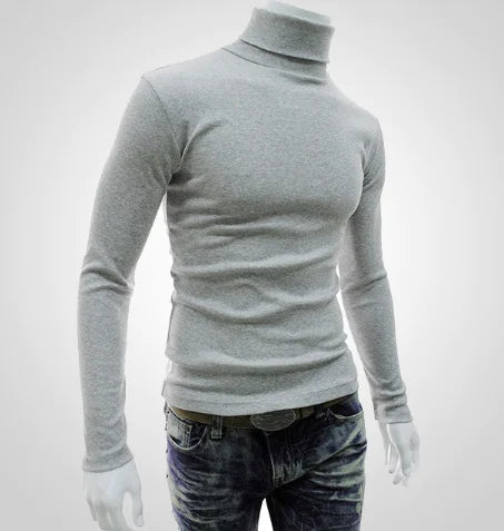 Men's Turtleneck Knit Pullover Long Sleeve Sweater