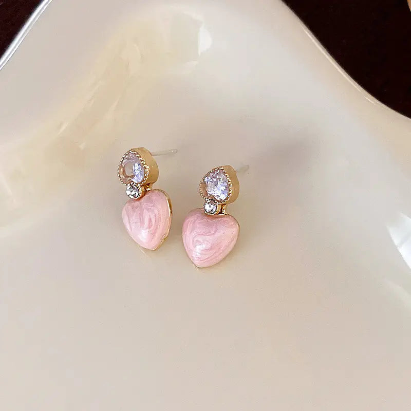 Silver Needle French Baroque Pearl Flower Tassel Earrings