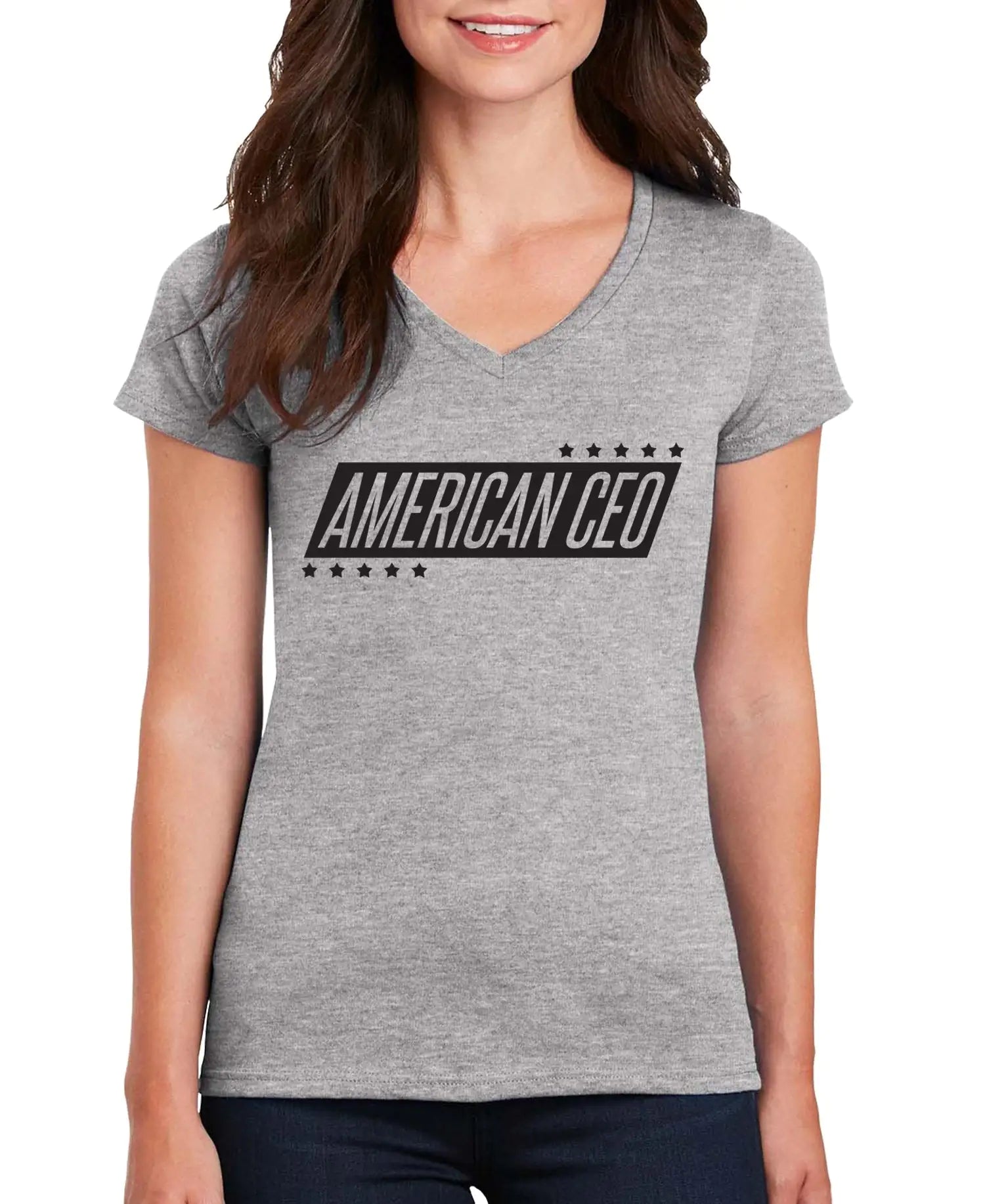 10 Stars American CEO Women’s V-Neck T-Shirt