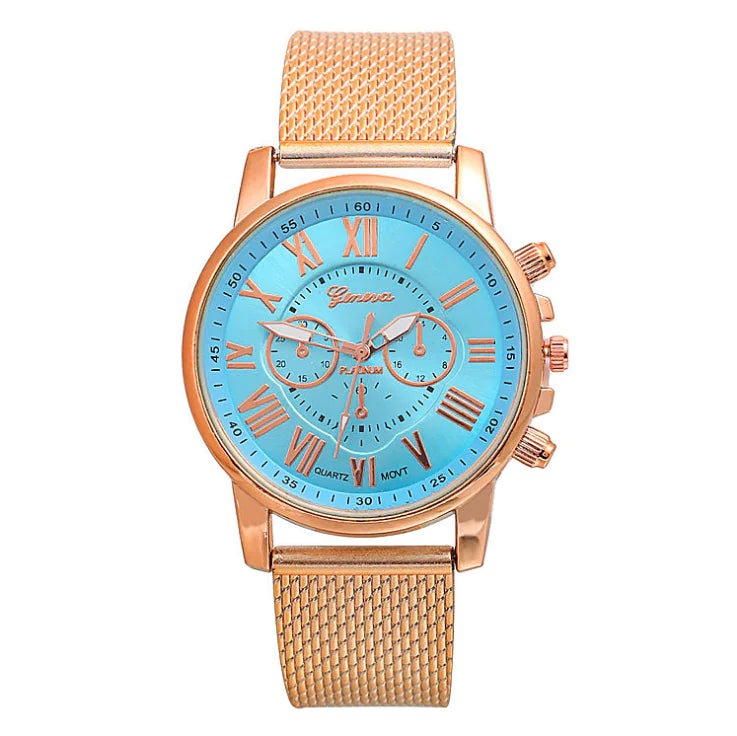 Multicolor PVC Bracelet Quartz Watch with Roman Numerals