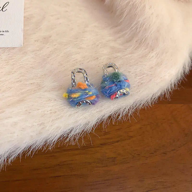 Silver Needle French Baroque Pearl Flower Tassel Earrings