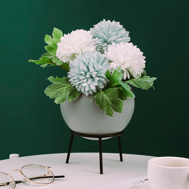 Nordic Ceramic Round Hydroponic Succulent Planter Decor