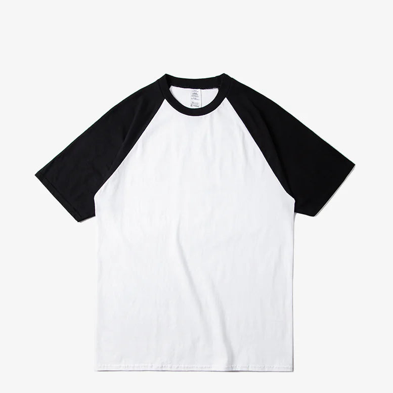Color Block Short Sleeve T-Shirt with Round Neck