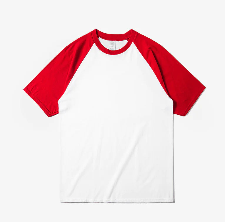 Color Block Short Sleeve T-Shirt with Round Neck