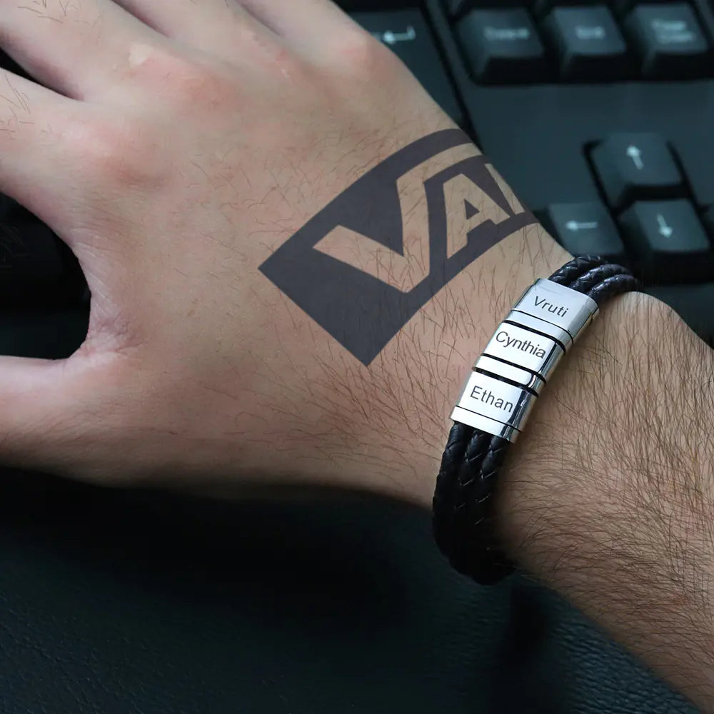 DIY Leather Braided Bracelet with Stainless Steel Clasp