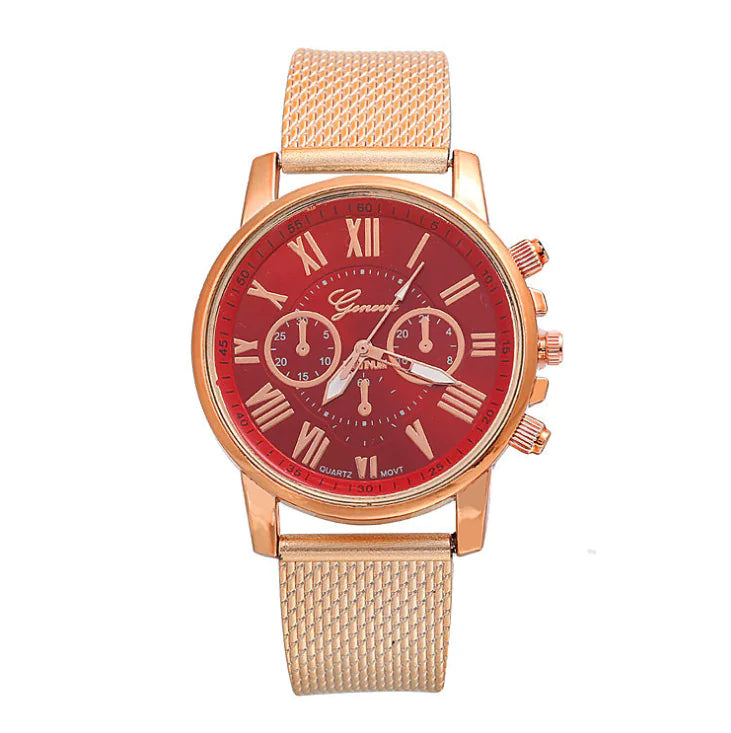 Multicolor PVC Bracelet Quartz Watch with Roman Numerals