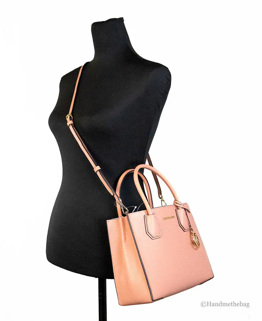 Michael Kors Mercer Medium Sherbet Leather Messenger Crossbody Bag