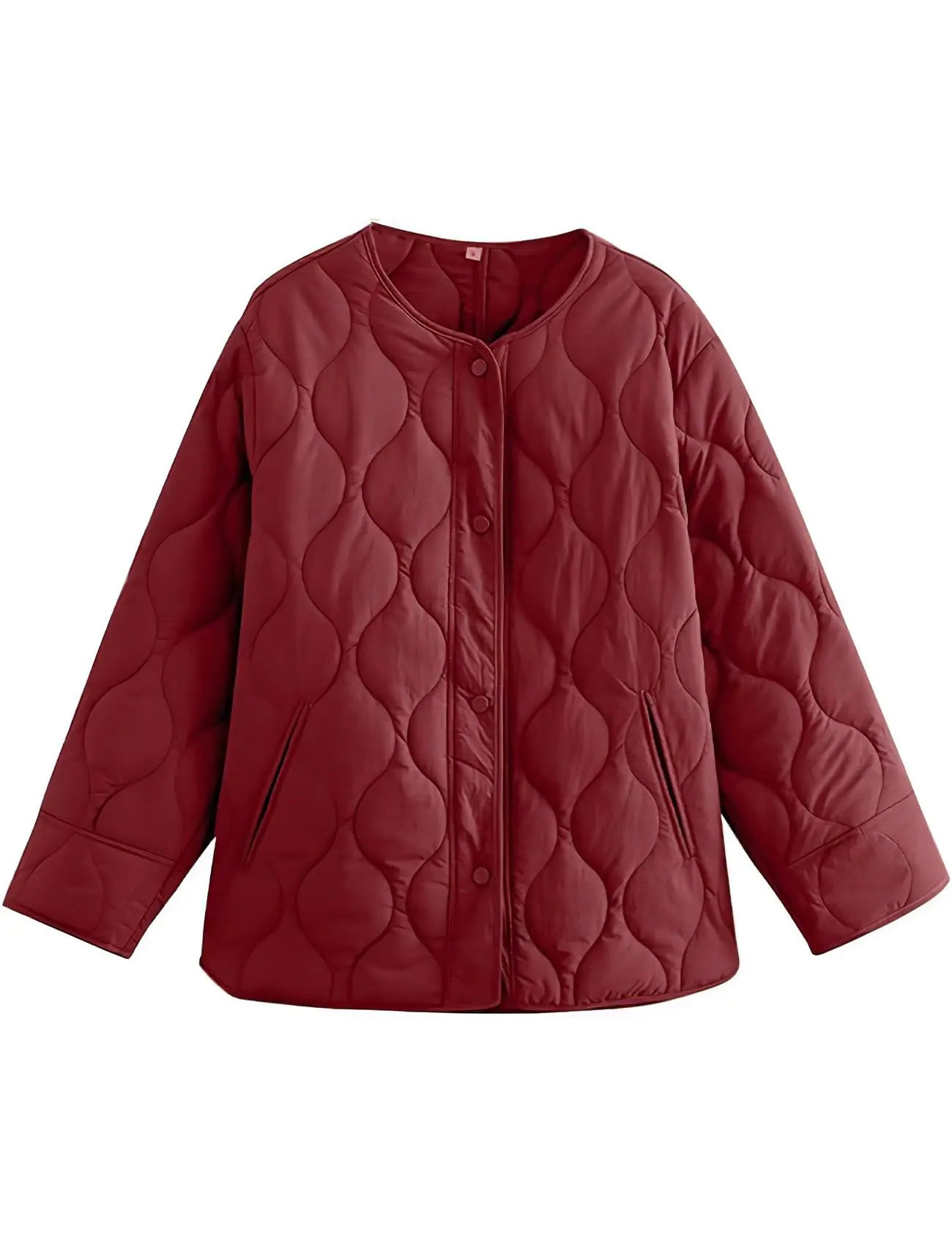 PEHMEA Womens Quilted Lightweight Jackets Button Down Puffer Jacket Coats Fashion Warm Padded Outwear with Pockets(WineRed-S)