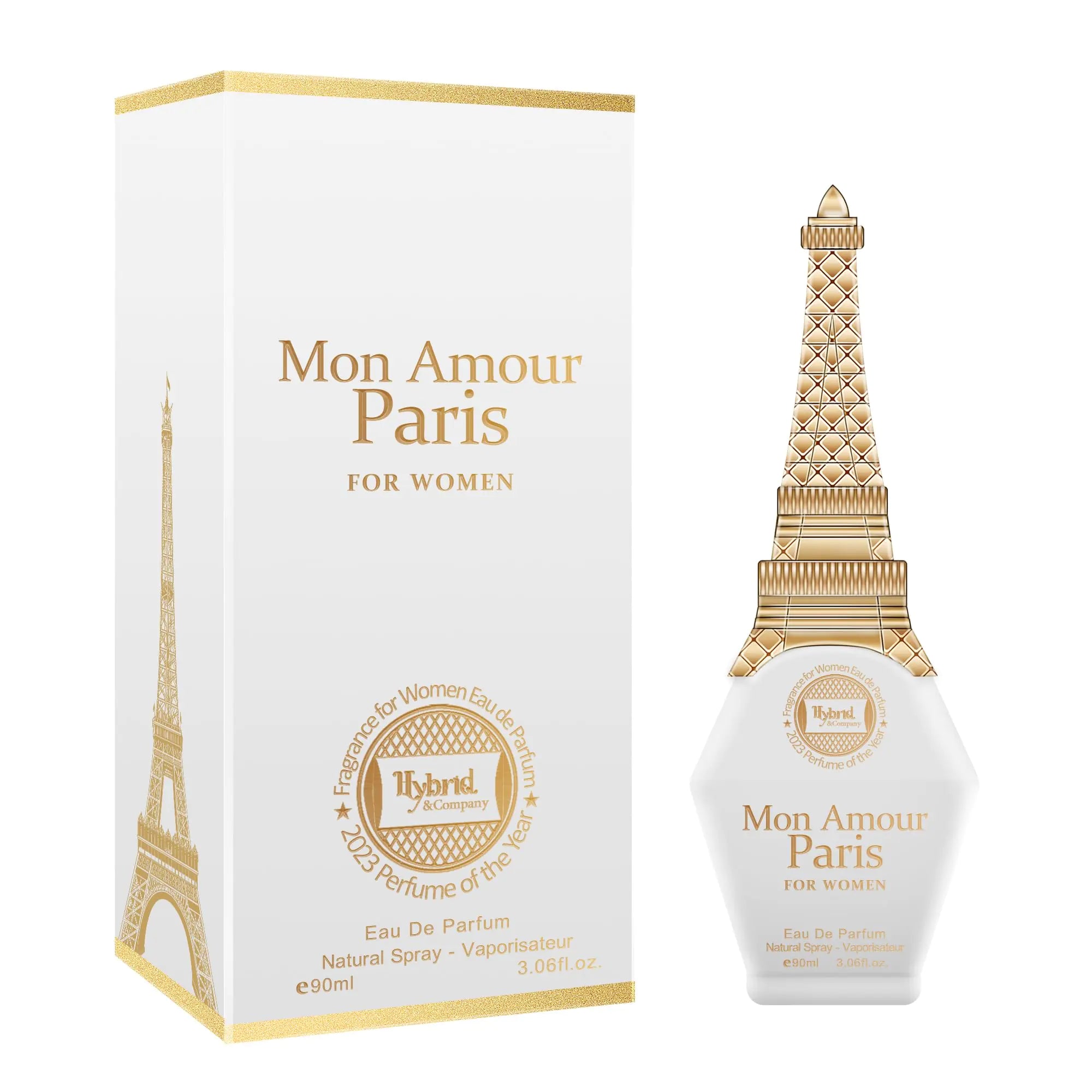 Hybrid & Company Mon Amour Paris Fascinating Fragrance for Women Eau De Parfum Natural Spray Elegant Scent 3.04 Fl Oz
