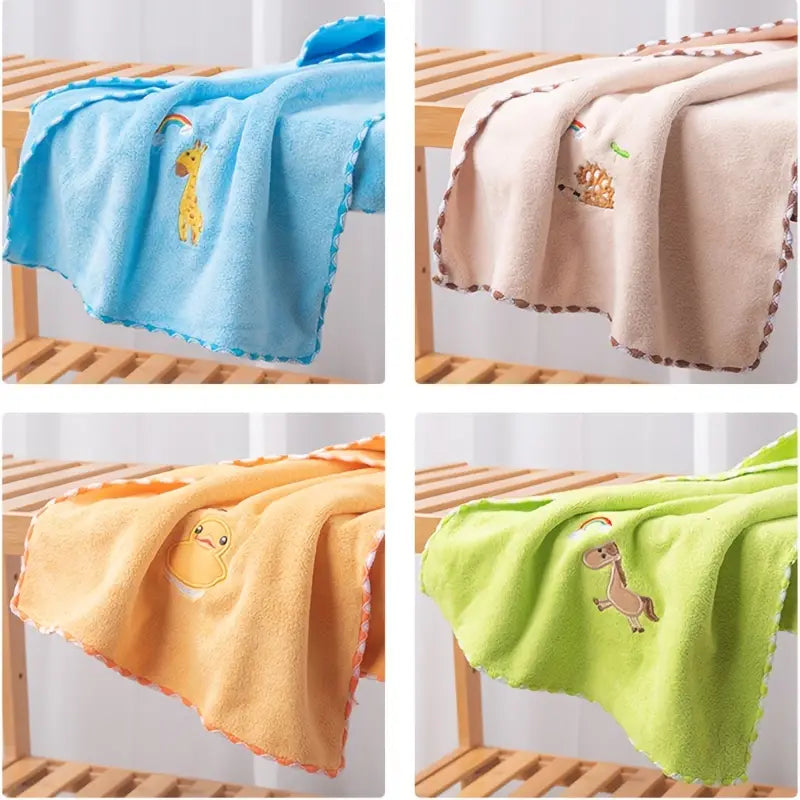 Microfiber Cartoon Rainbow Animals Quick-Drying Towel 75x35cm