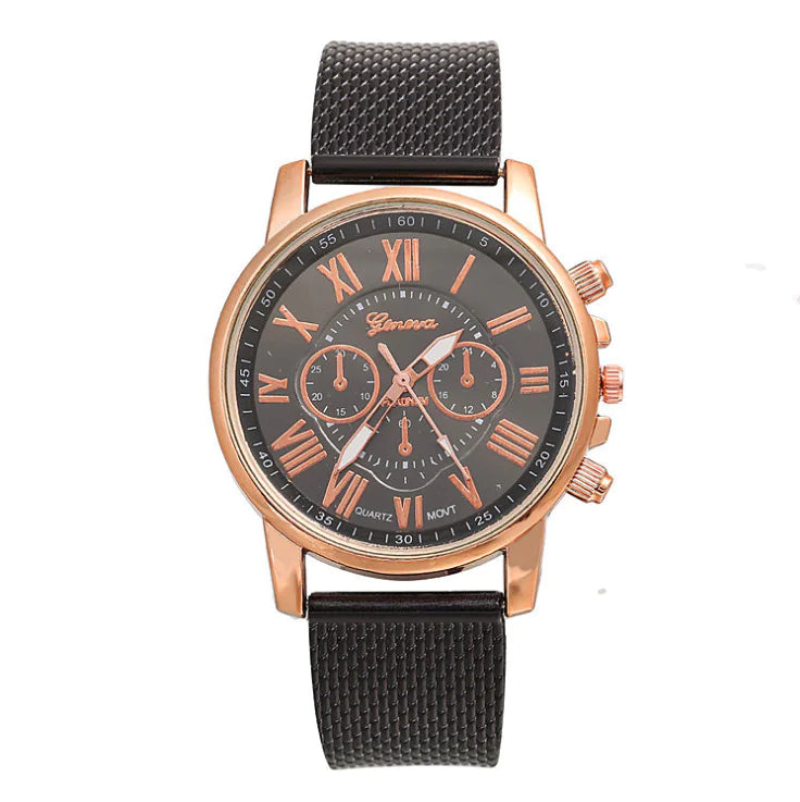 Multicolor PVC Bracelet Quartz Watch with Roman Numerals