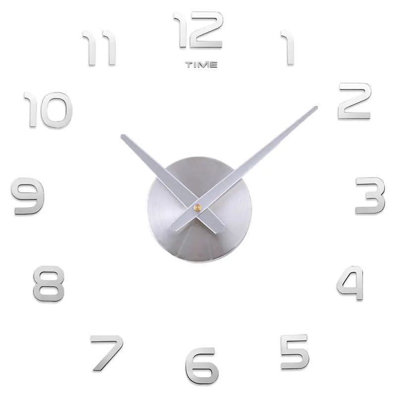 Creative Large DIY Acrylic Mirror Wall Clock (Nordic Style)