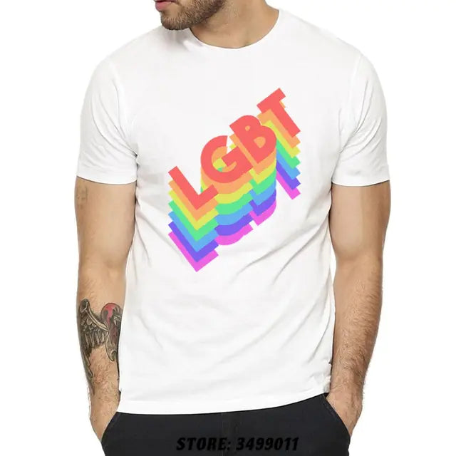 Premium Cotton LGBT Rainbow Graphic T-Shirt for Adults