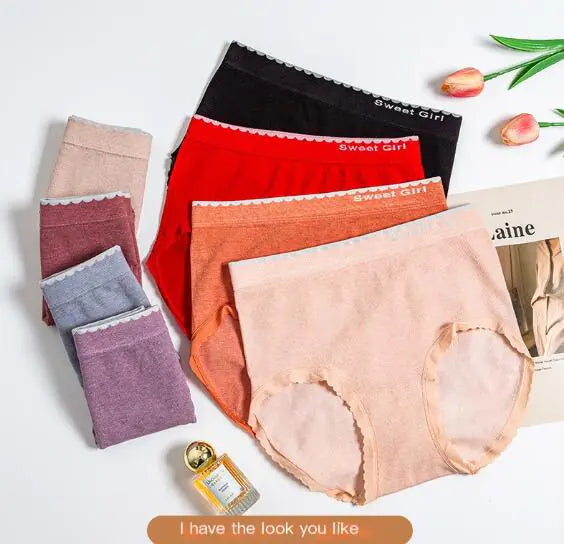 Seamless High Elastic Women's Mid-Waist Briefs (Plus Size)