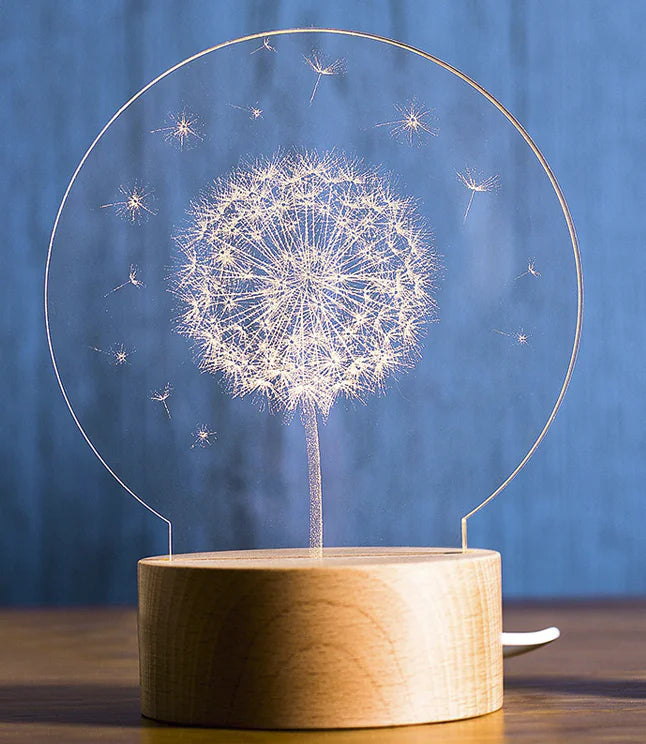 3D Acrylic Christmas Tree Table Lamp for Bedroom