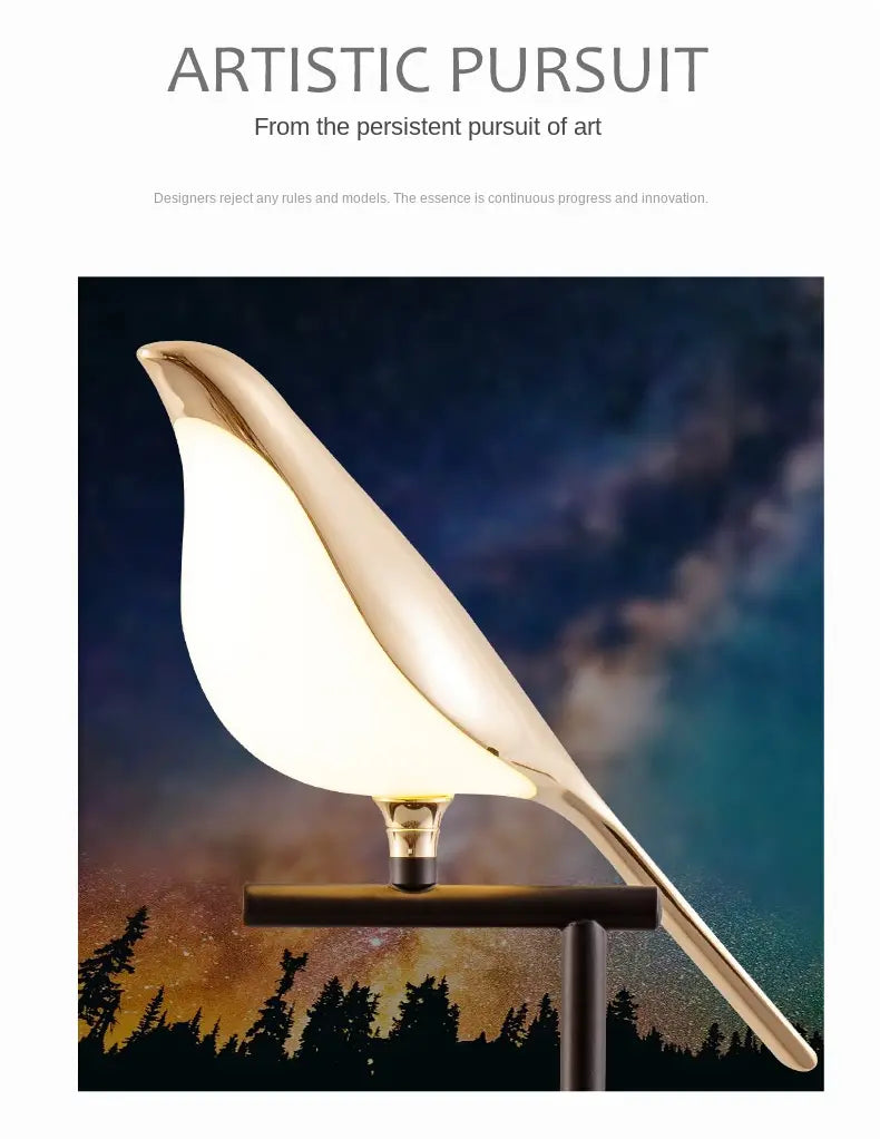 Modern Magpie LED Wall Lamp for Bedroom Decor