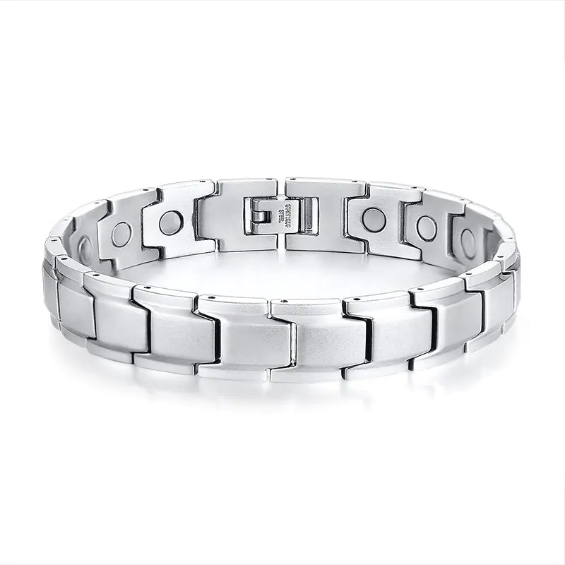 Men's Magnetic Stainless Steel Bracelet with Adjustable Clasp