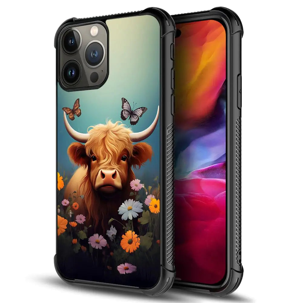 ANLUN STORE Compatible with iPhone 15 Pro Max CaseFlower Cow Pattern Case for iPhone 15 Pro Max Case Soft TPU Bumper DesginAnti-Scratch Shockproof Case for iPhone 15 Pro Max 6.7-inch Flower Cow