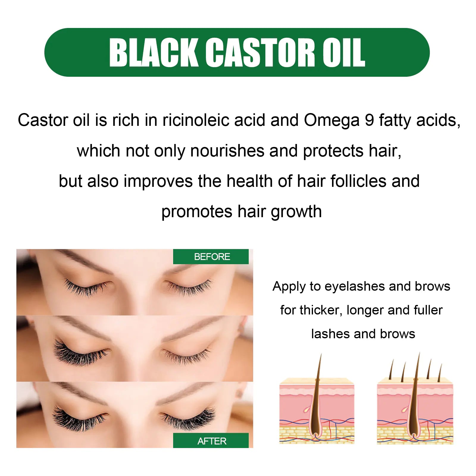 OUHOE Castor Oil Hair Serum for Nourishing Roots