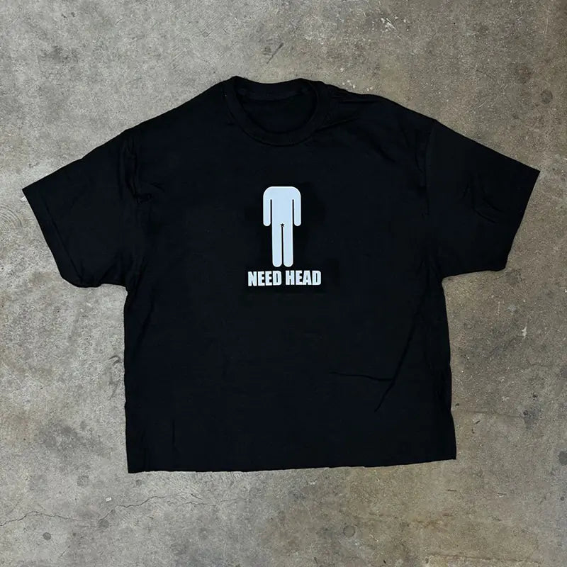 Vintage Y2K Graphic Print Oversized Cotton T-shirt