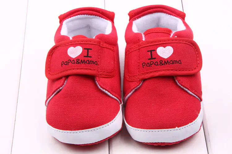 Baby Shoes with Heart Stickers - Toddler Walking Shoes