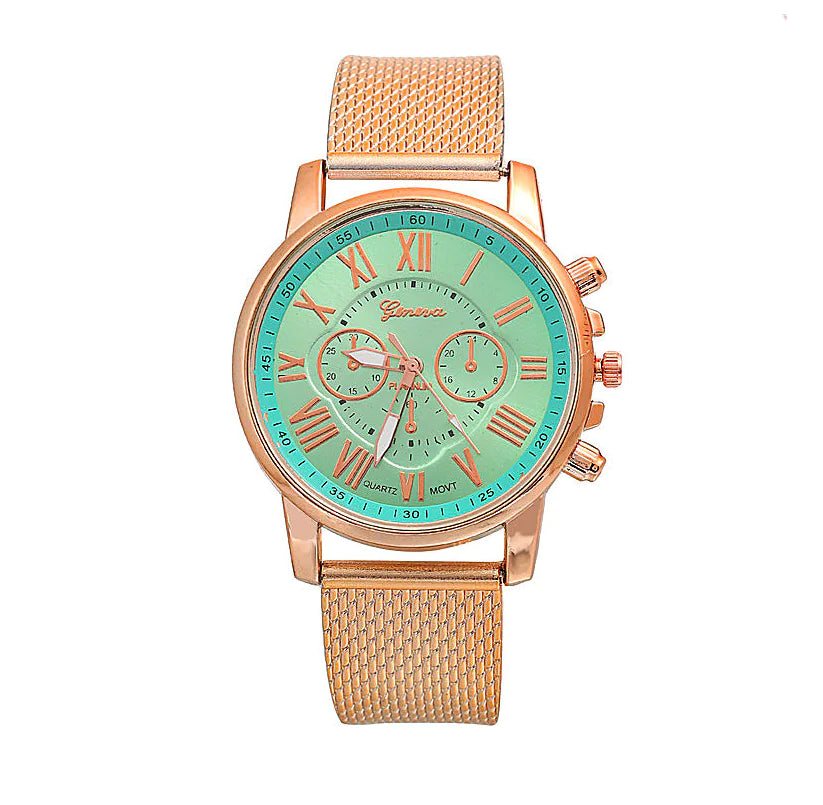 Multicolor PVC Bracelet Quartz Watch with Roman Numerals