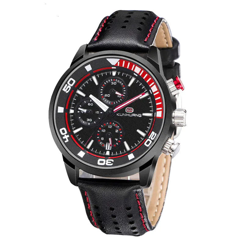 Men's Luminous Quartz Sports Watch with Three Eyes