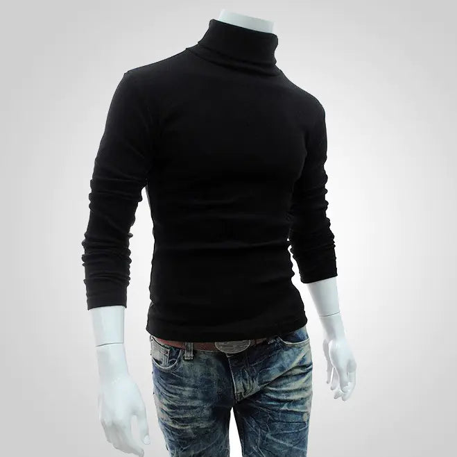 Men's Turtleneck Knit Pullover Long Sleeve Sweater