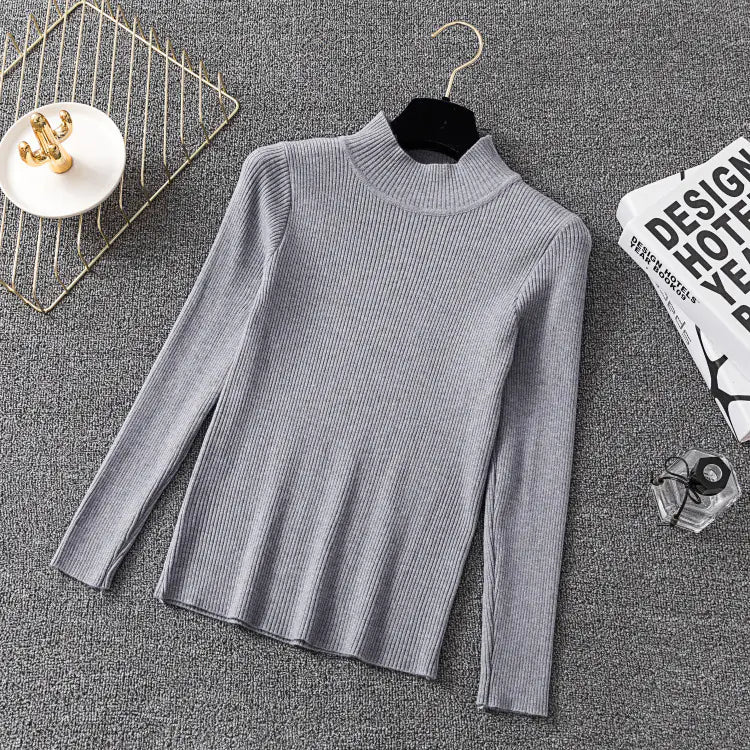 Women's Turtleneck Sweater - Long Sleeve Knit Top