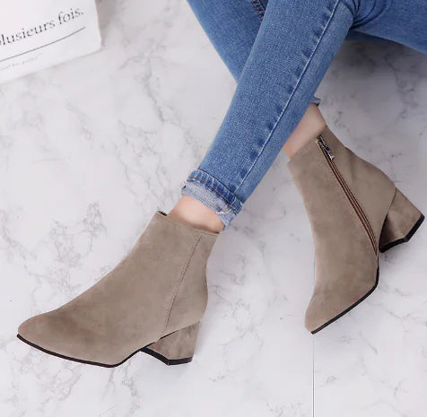 Men's Leather Pointed Toe High-Top Martin Boots