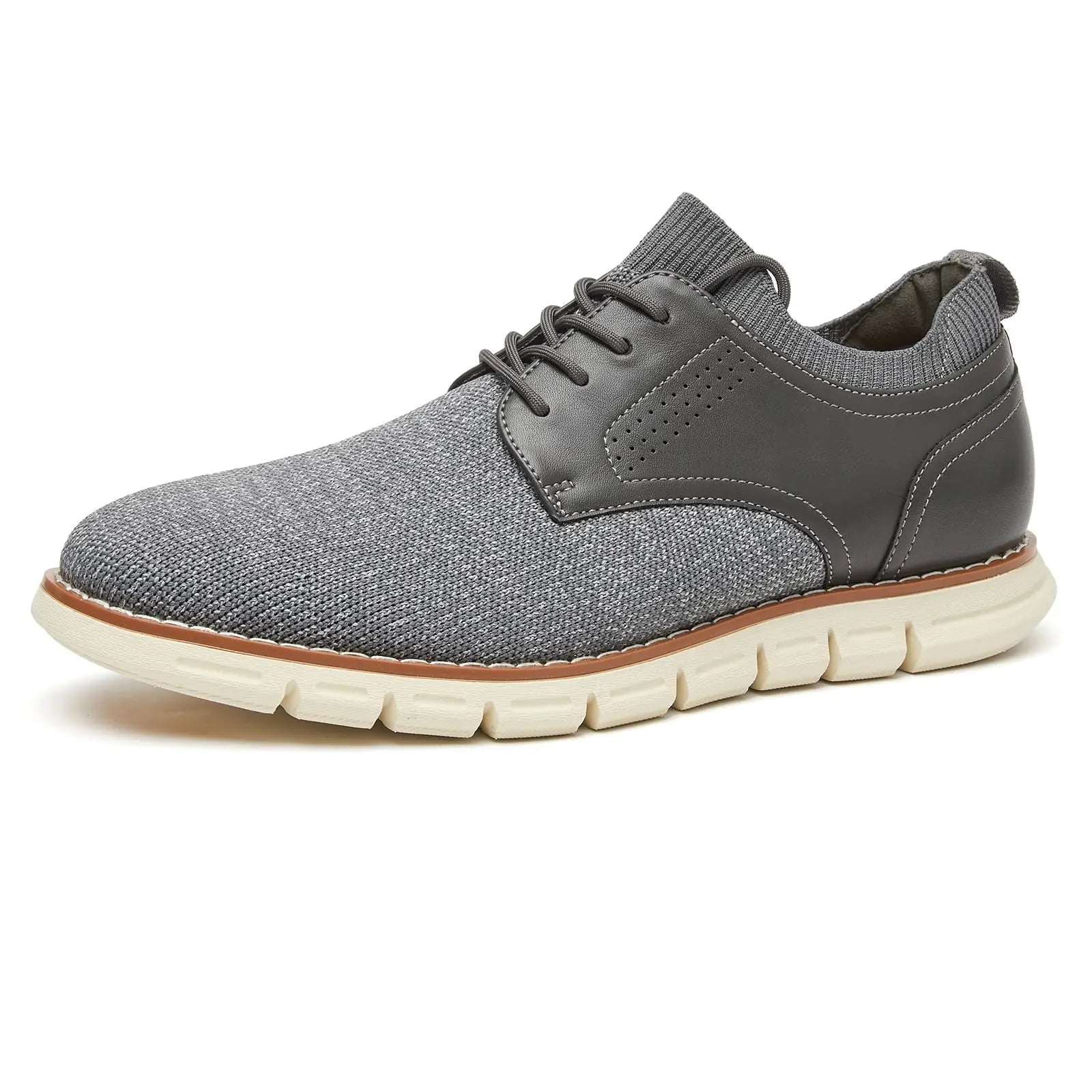 Mens Casual Dress Sneakers Comfortable Walking Breeze Shoes Lightweight Knit Leisure Oxford Business Shoes with Soft SoleGrey10