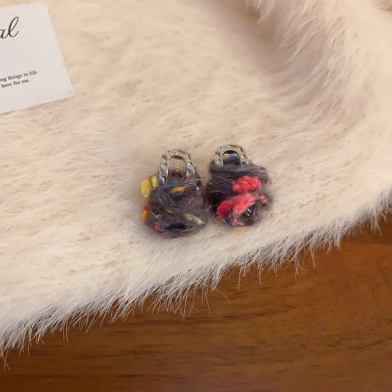 Silver Needle French Baroque Pearl Flower Tassel Earrings