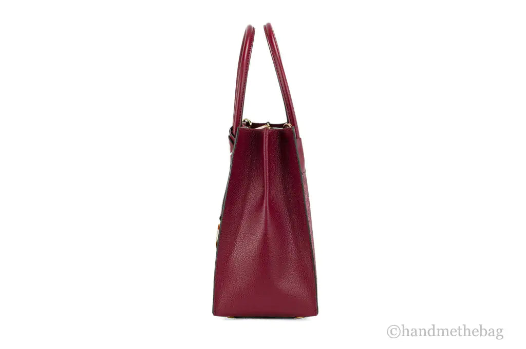 Michael Kors Mercer Large Mulberry Signature PVC Satchel Bag Crossbody Handbag