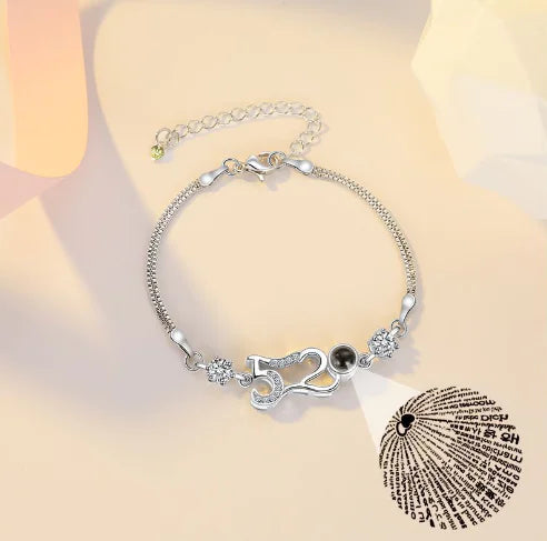 100 Languages "I Love You" Projection Bracelet Charm