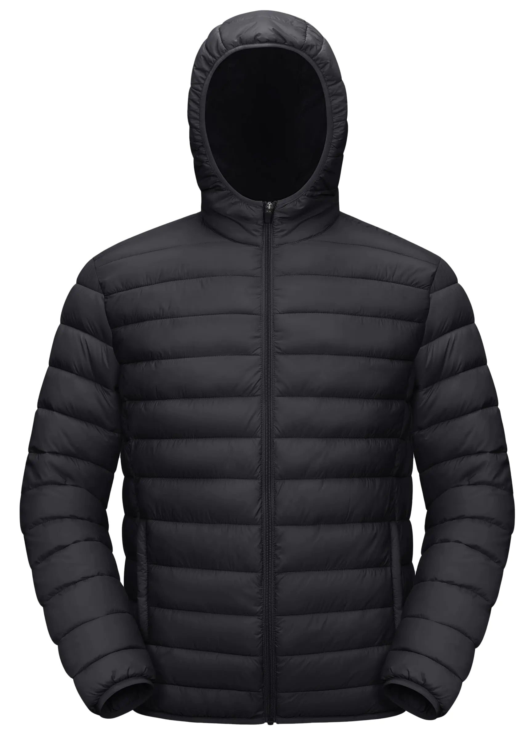 TACVASEN Mens Water-Repellent Jacket Lightweight Jacket Packable Jacket Puffer Jacket Hooded Down Jacket Windbreaker Jacket Quilted Jacket