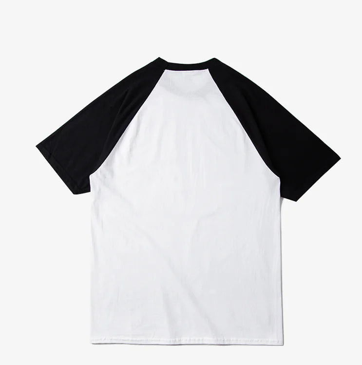 Color Block Short Sleeve T-Shirt with Round Neck