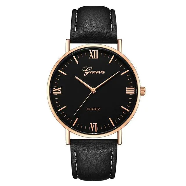 Simple Casual Quartz Watch with Roman Numerals