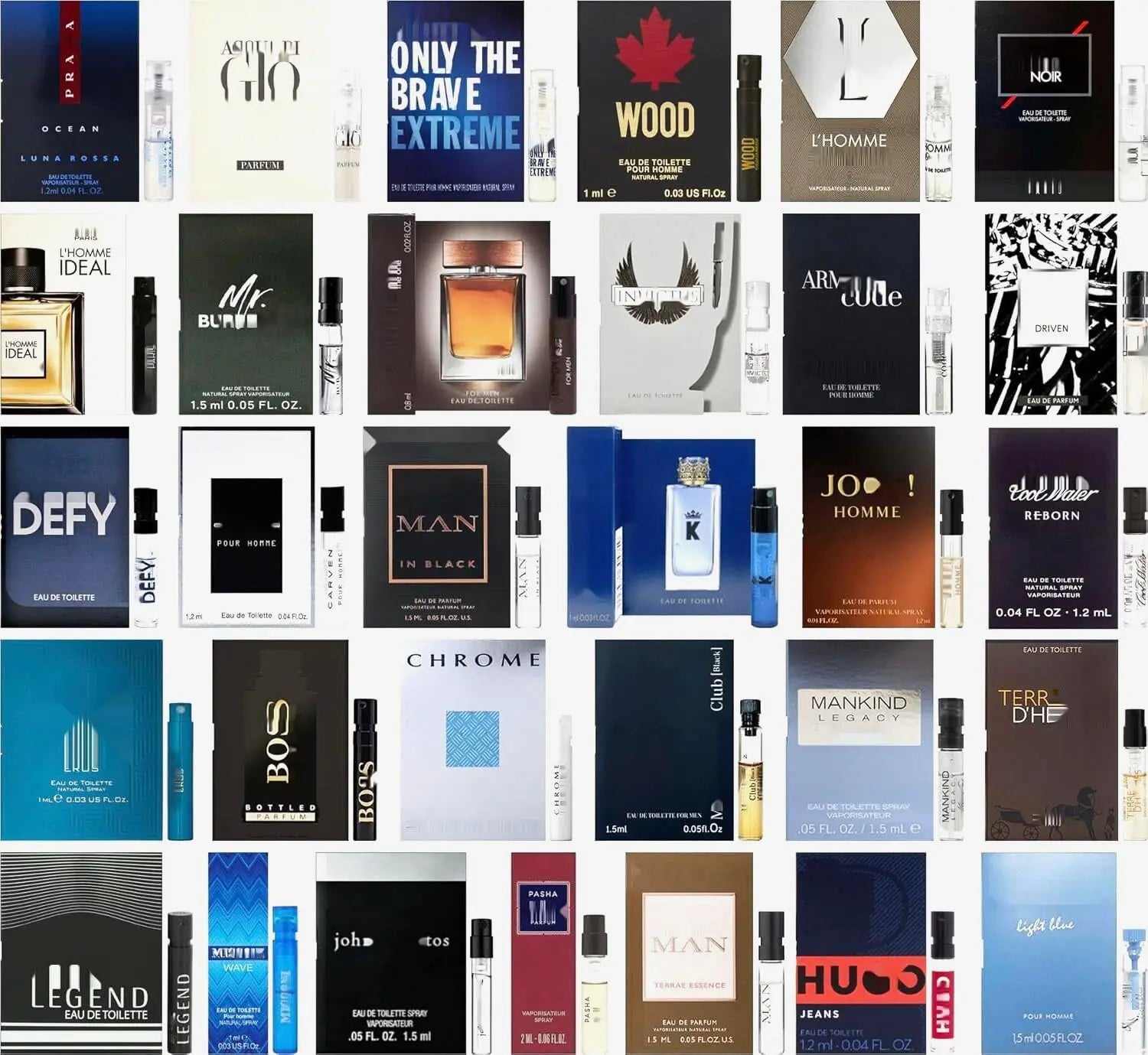 GHBB Mens Cologne Top Designer Sampler Vial Set x 9 Best Rated Cologne Sample Most Popular