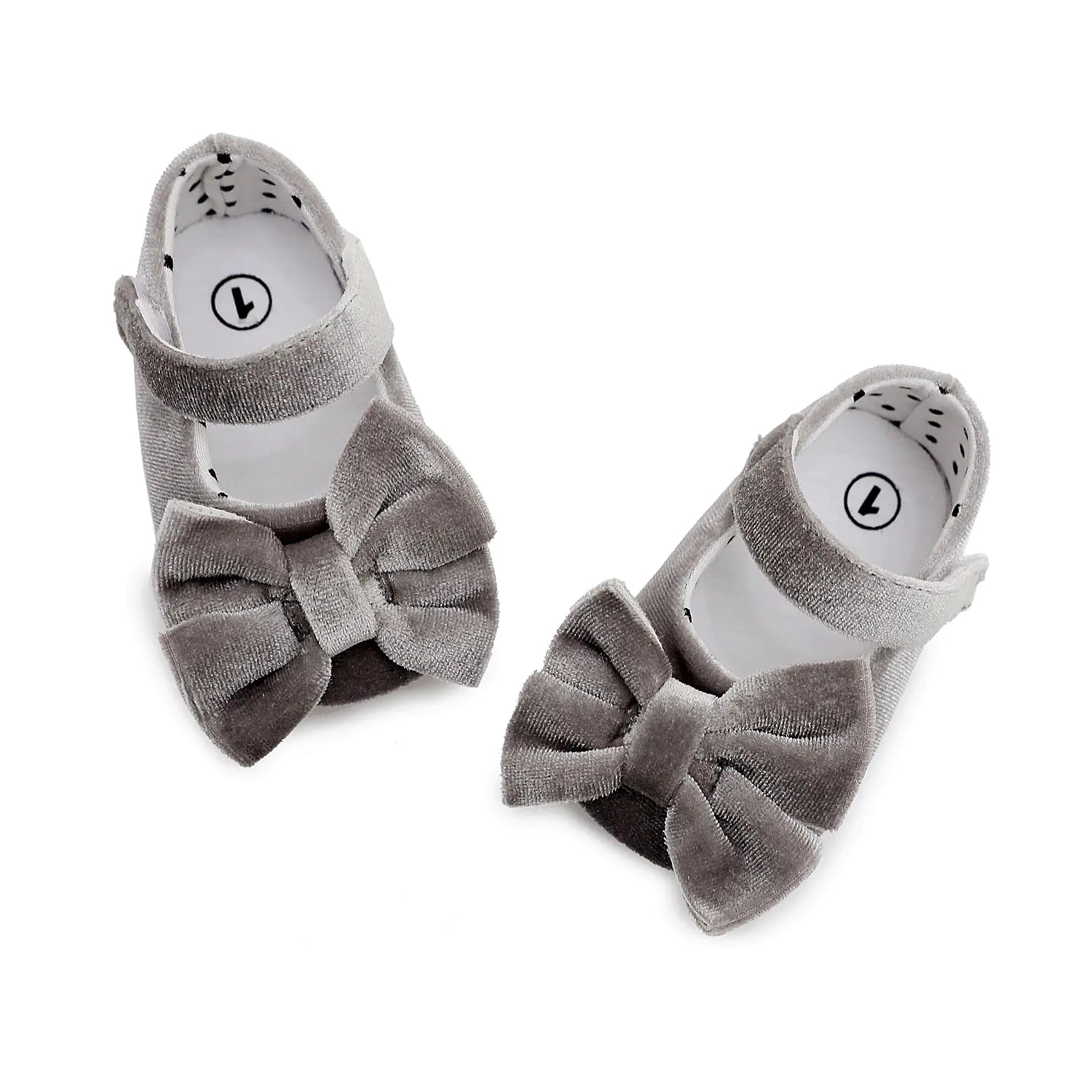 New Velvet Bow Baby Walking Shoes - Non-Slip Design