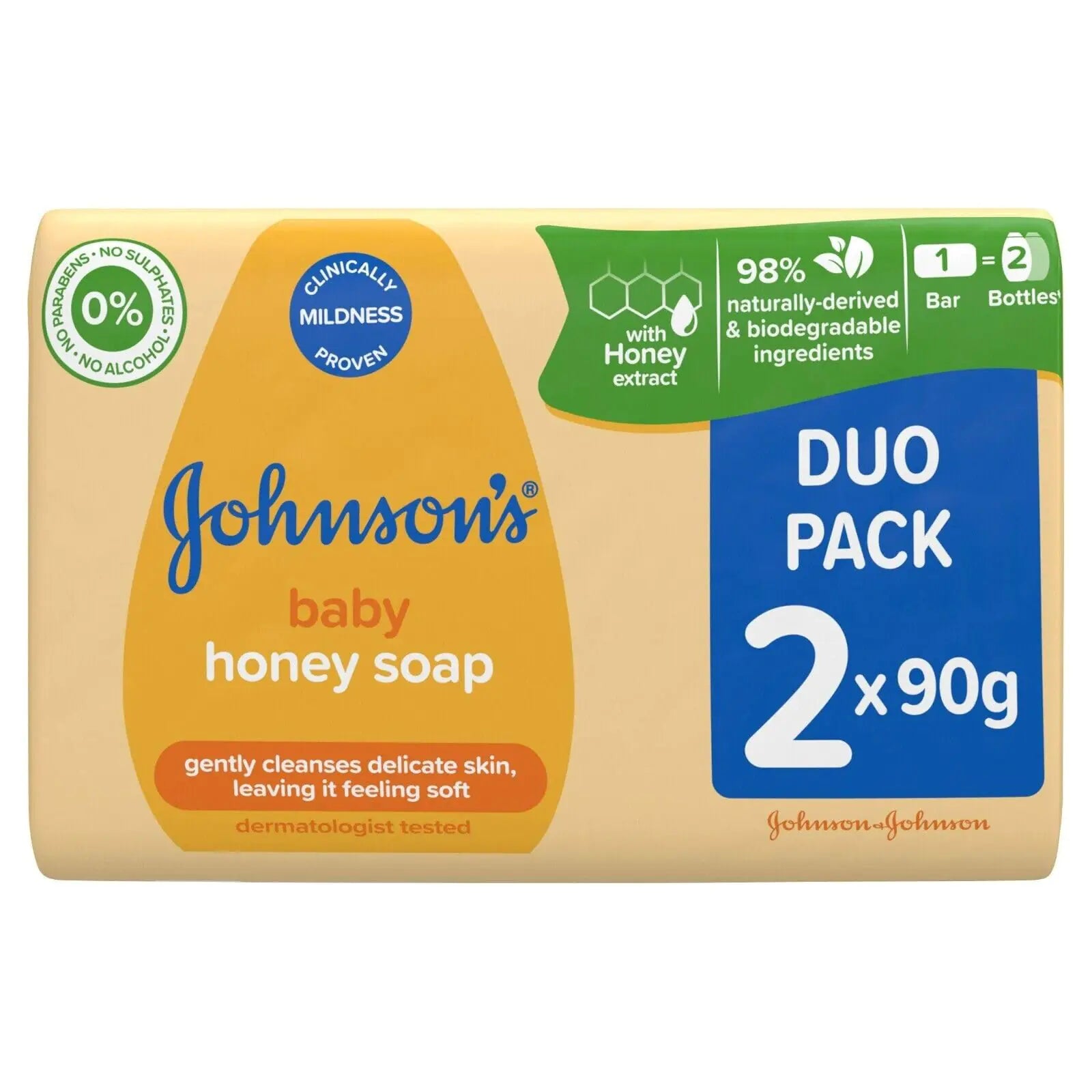 Johnsons Baby Honey Soap 2 x 90 g