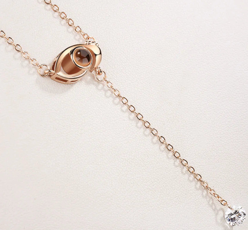 Love Memory Projection Necklace - I Love You in 100 Languages