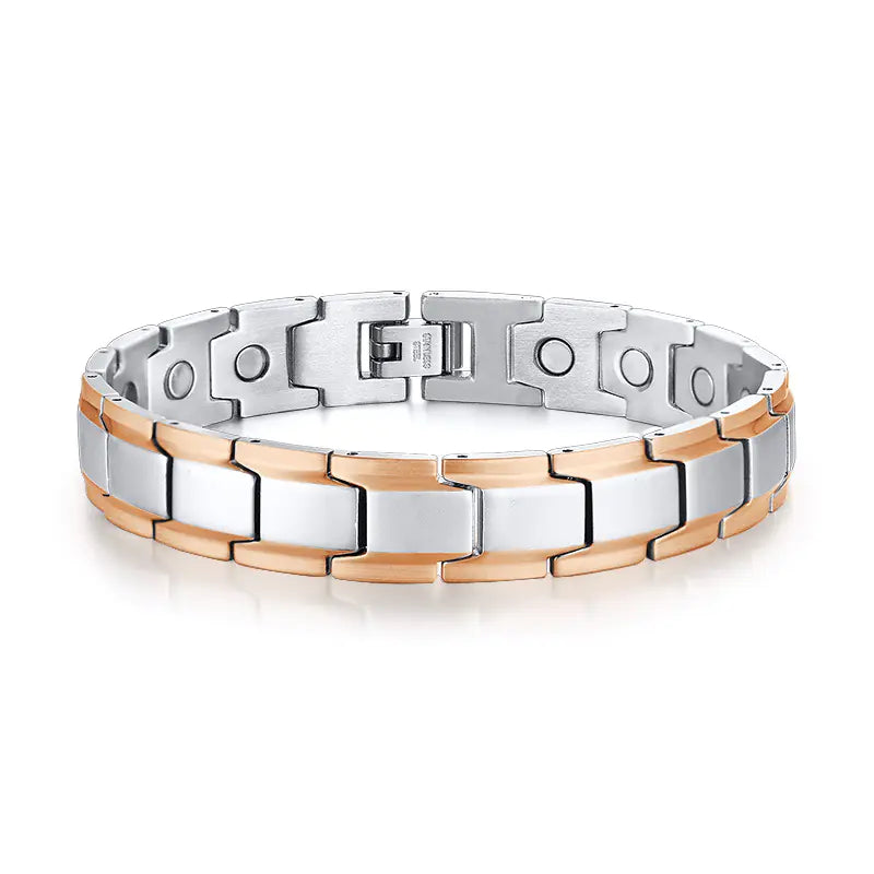 Men's Magnetic Stainless Steel Bracelet with Adjustable Clasp