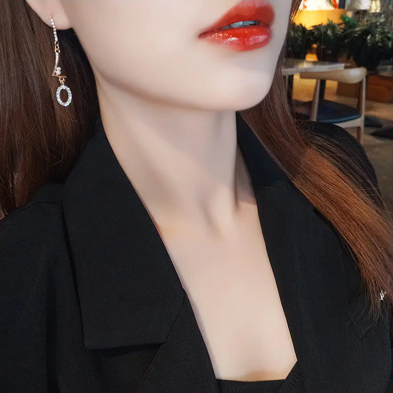 Korean Style LOVE S925 Silver Long Tassel Pearl Earrings