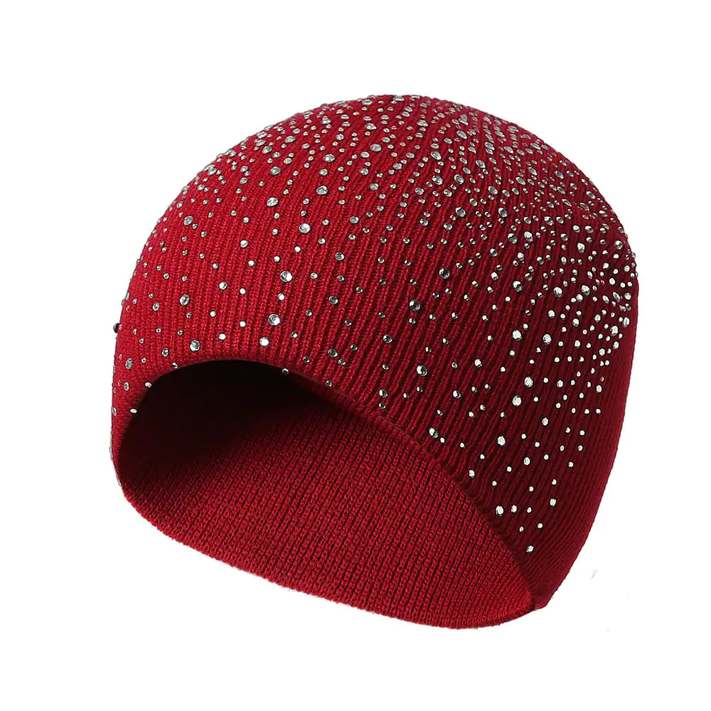 Women's Knitted Diamond Half-Face Hat for Winter