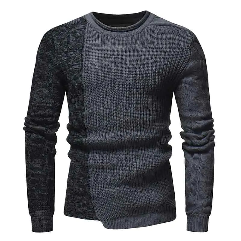 Men's Color Block Slim Fit Round Neck Sweater