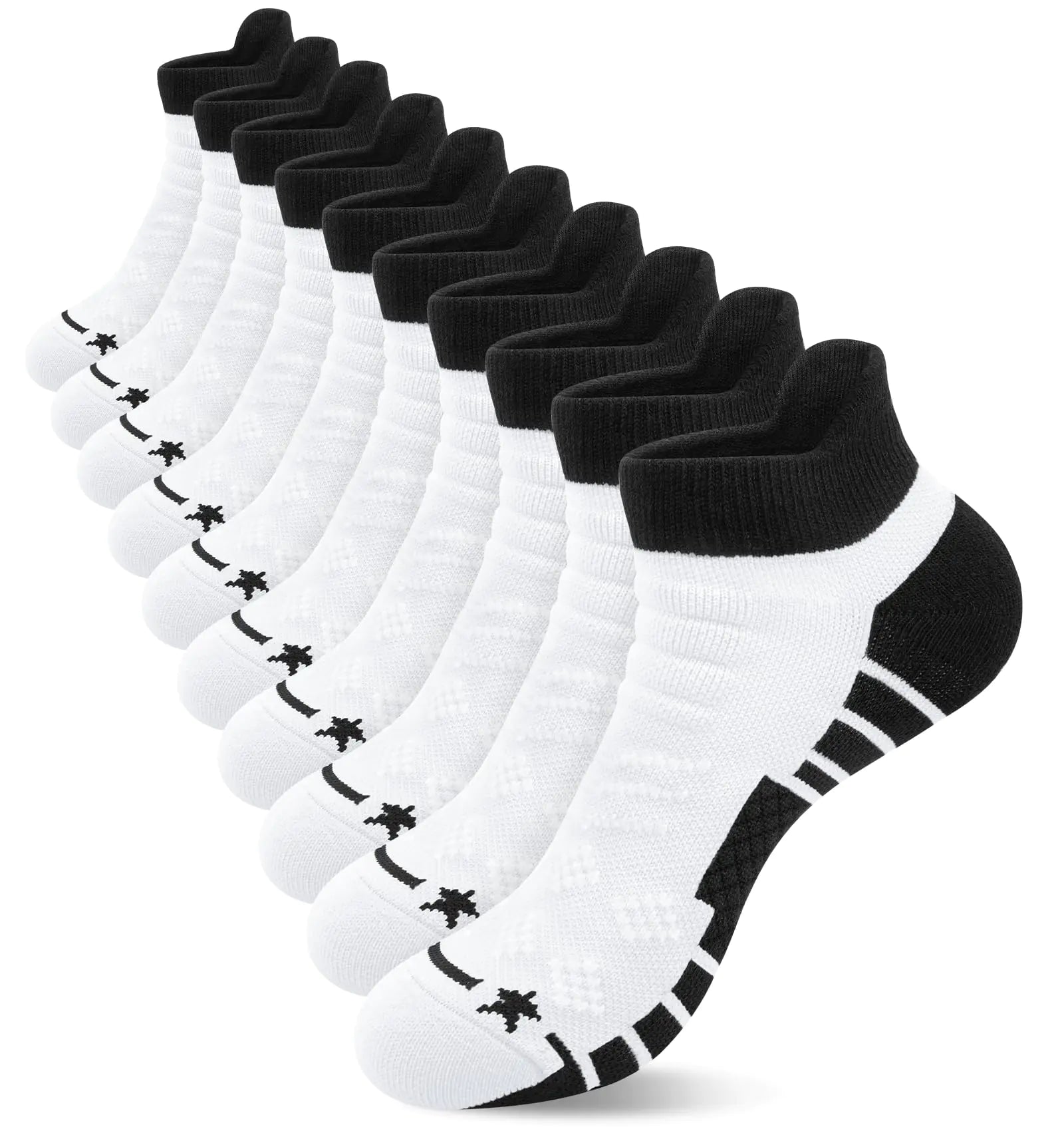 Loritta Womens Athletic Socks Low Cut Gym Workout Sports Ankle Socks Cushioned Running Socks 5 PairsA-Classic White